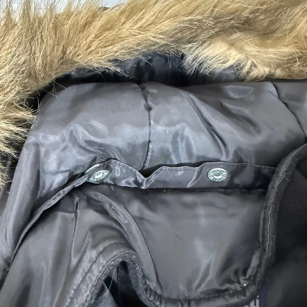 Vintage Kmart Extreme Limit Kids Black Down Filled Hooded Bomber Jacket 4/5‎
